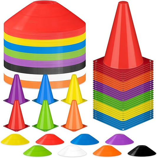 Jenaai 126 Pcs Training Plastic Cone Set 30 Pcs 96 Pcs