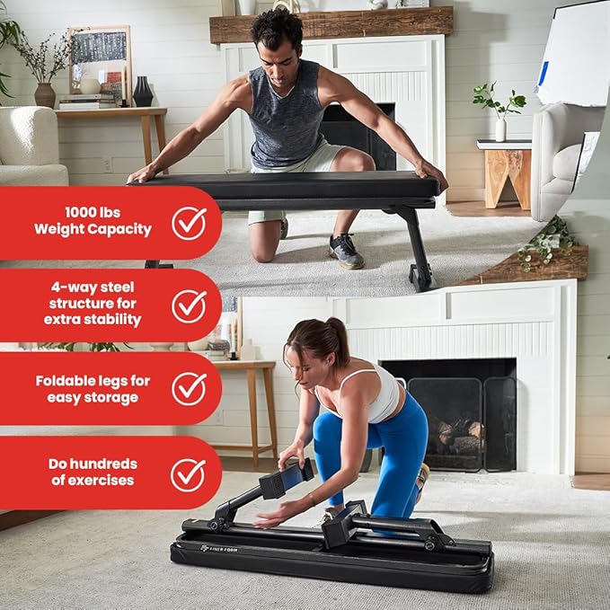 Finer Form Gym Quality Foldable Flat Bench