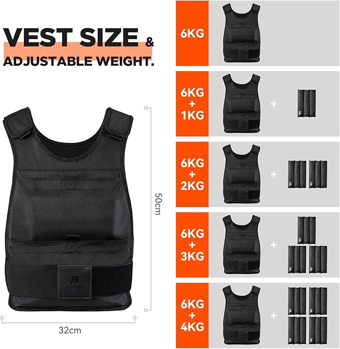 Weighted Vest for Men and Women with Reflective Stripes 10LB/15LB/20LB/13LB-22LB Adjustable Buckle Straps Weight Vests for Strength Training, Running, Fitness, Cardio, Weight Loss