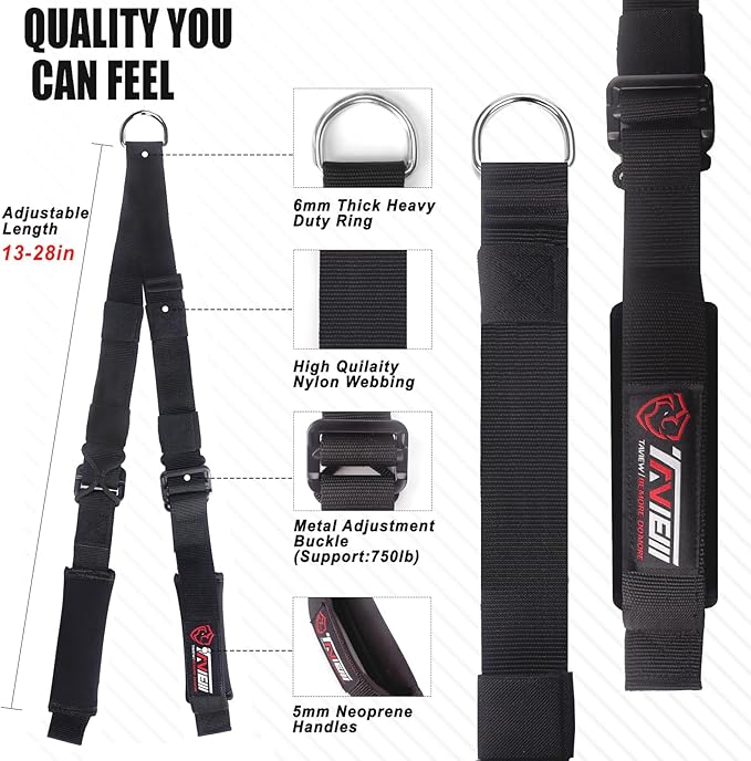 Tricep Rope Cable Attachment (Two Lengths Built in
