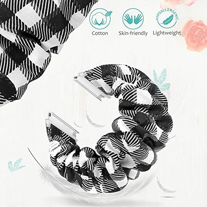 Compatible for FITVII Nexa, HM21, HM68, H86, HM57, HM78, H56 Smart Watch Fitness Tracker Bands, 18mm, 20mm, 22mm Fabric Elastic Scrunchie Elastic Women Cute Replacement Straps