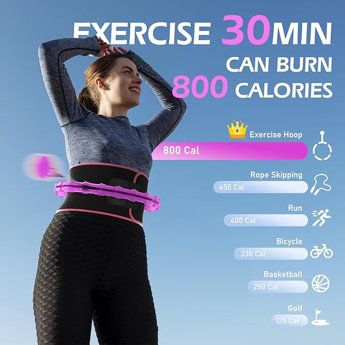 Weighted Hula Circle for Adults Weight Loss 51 Inch 27 Detachable