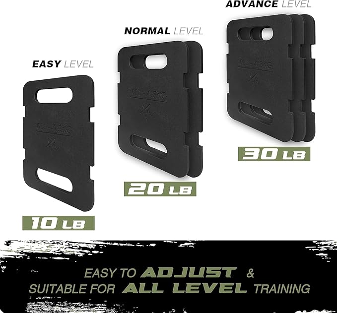 Yes4All Adjustable Ruck Plate with Straps for Rucking 10LB to 40LB