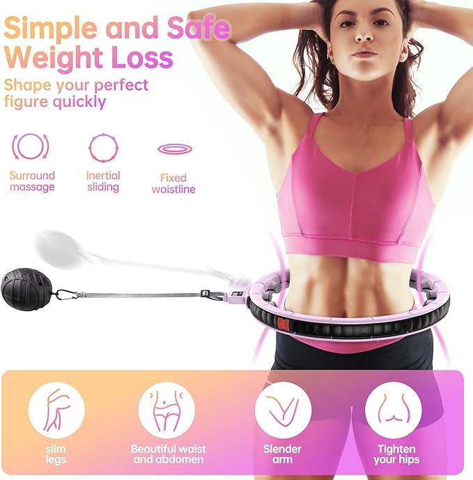 Weighted Exercise Hoop for Adults Weight Loss 16 Detachable