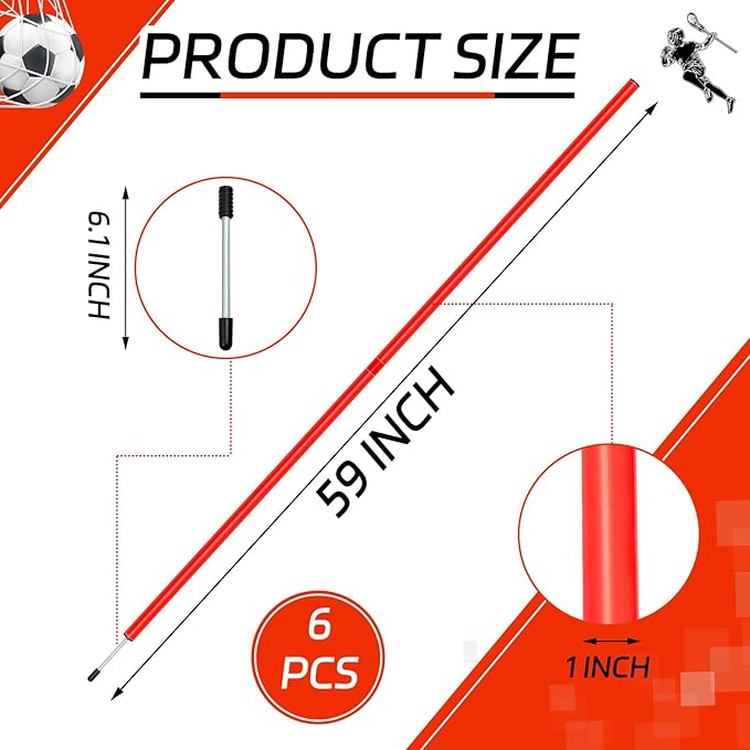 Syhood 12 Set Agility Pole Soccer Training Football