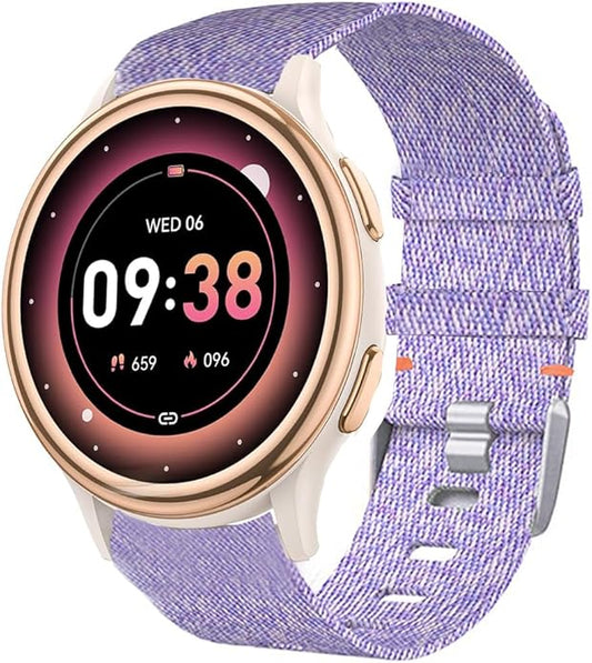 Compatible with Sanorum Smart Watches Band, 20mm, 22mm Breathable Nylon Woven Fabric Replacement Strap Compatible for HaSaKei G53, Sanorum G53, G56 Smart Watches