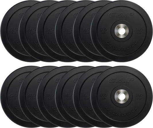 CAP Barbell 2-Inch Olympic Bumper Plate Weight Set 100-370 lbs