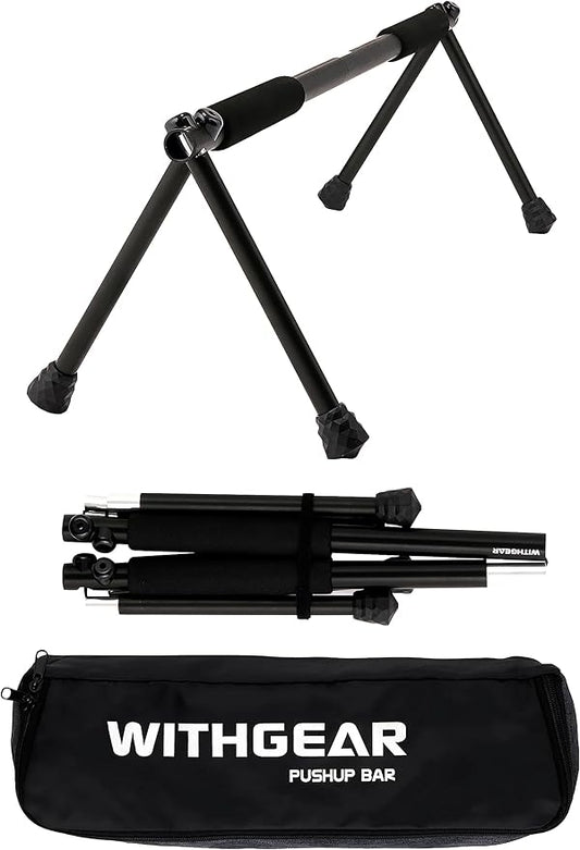 Folding Push Bar - Duralumin Metal Push Bars Heavy Duty Lightweight and Indoor and Outdoor Parallet Bar for Men and Women