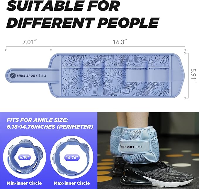 Ankle Weights 1 Pair 2 4 6 8 10 Lbs