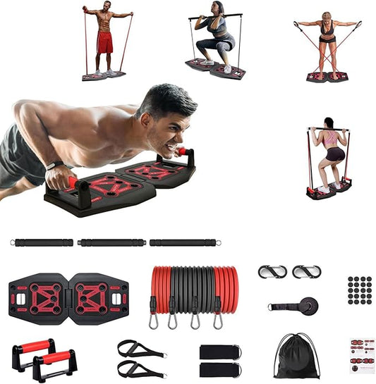 Home Gym Exercise Equipment - Portable Workout System 17 Fitness 9 in1 in1 Push