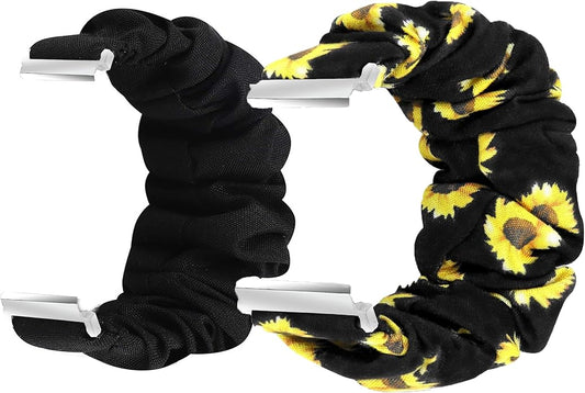 Compatible for FITVII Nexa, HM21, HM68, H86, HM57, HM78, H56 Smart Watch Fitness Tracker Bands, 18mm, 20mm, 22mm Fabric Elastic Scrunchie Elastic Women Cute Replacement Straps