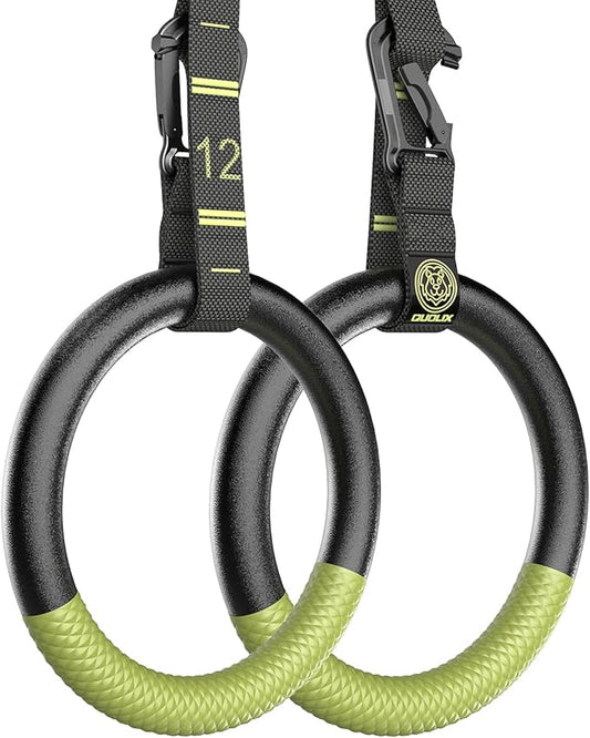 QUOLIX Gymnastic Rings with Adjustable Straps 1300lbs Exercise