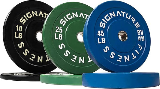 Signature Fitness 2" Olympic Bumper Plate Weight Plates 7FT Olympic