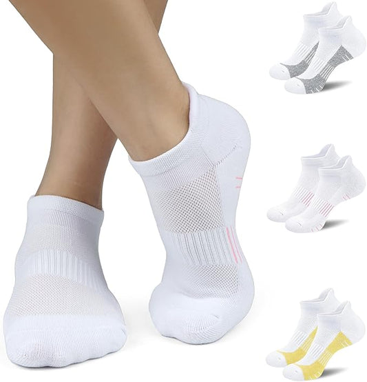 Ankle Socks Women Athletic No Show Socks Running Comfort Cushioned 5-Pairs