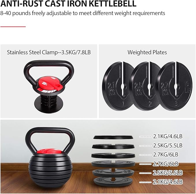 TopMade Adjustable Kettlebell - 5 8, 9,12lb 9,12lb Kettlebell