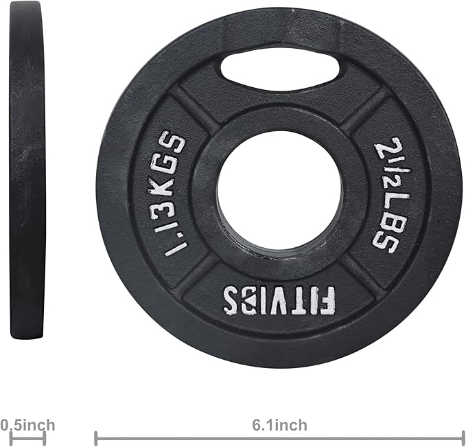 Signature Fitness Cast Iron Plate Weight Plate for Strength Training and Weightlifting, Standard or Olympic, Multiple Sizes