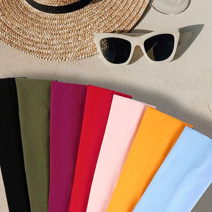 IVARYSS Workout Headbands for Women Non Slip, Premium Stretchy Soft Fabric Head Bands for Women's Hair, Wear for Yoga, Running, Sport, 6 Pack, Multi Color