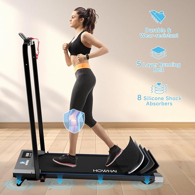 Treadmill with Incline, Walking Pad Foldable Treadmills for Home with 2.5HP, Speed 6.2-7.6MPH Walking Pad with Handle Bar, Remote Control and LED Display