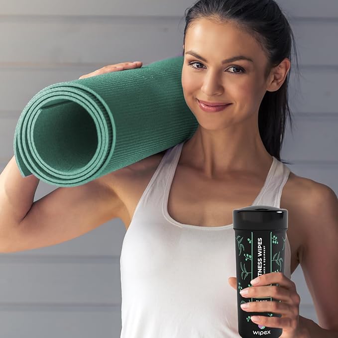Wipex Natural Wipes for Fitness in Lemongrass & Eucalyptus 75 Count 4)