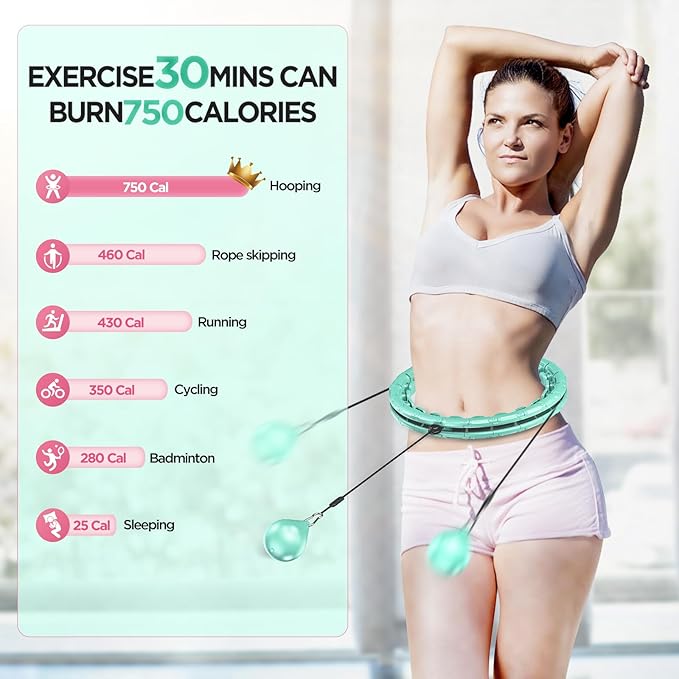 Weighted Exercise Hoop Plus Size 32 Detachable 2 in 1 Abdomen