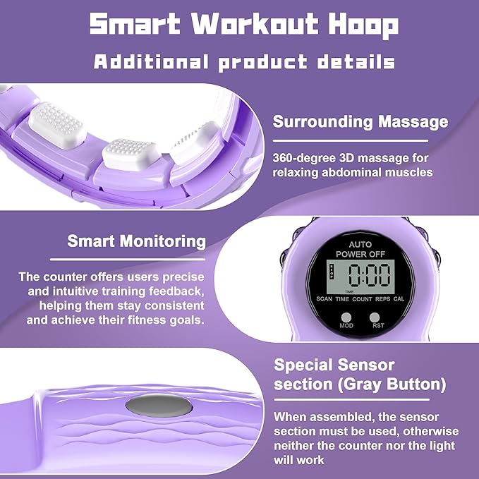 Weighted Workout Hoop for Weight Loss 48 inchs,