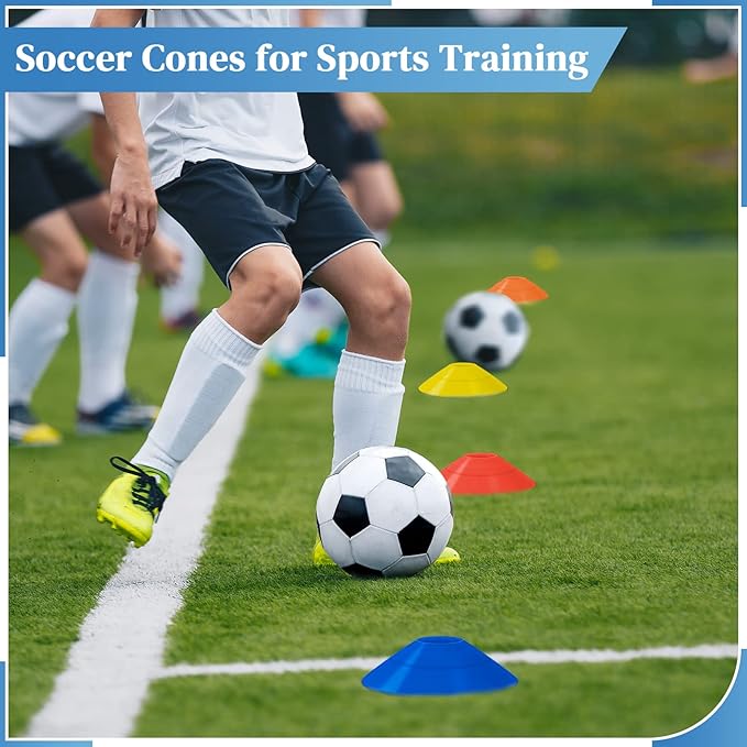 Sratte 200 Pcs Soccer Cones with Strap and