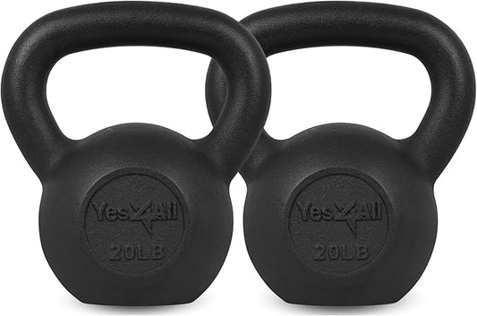 Yes4All Kettlebell Adjustable/Cast Iron/Protective Base Solid Smooth
