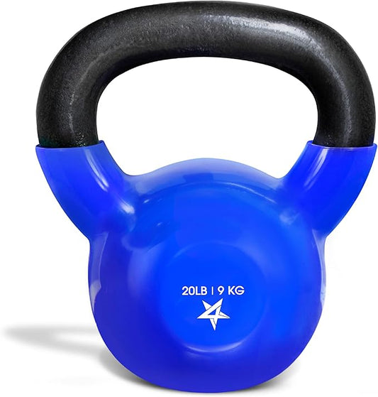 Yes4All 5-65lbs Kettlebells Vinyl Coated Cast Iron