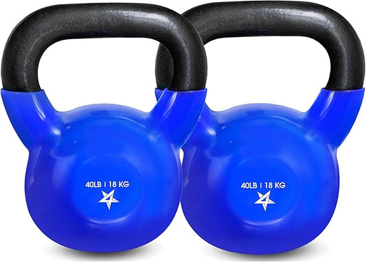Yes4All 5-65lbs Kettlebells Vinyl Coated Cast Iron
