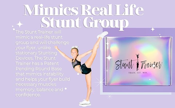 Flyer Cheer Stand for Cheerleader Balance & Flexibility Core Strength Training - Cheer Balance Trainer Stunting Stand Practice Board Cheerleading Equipment for Flyers, Grey