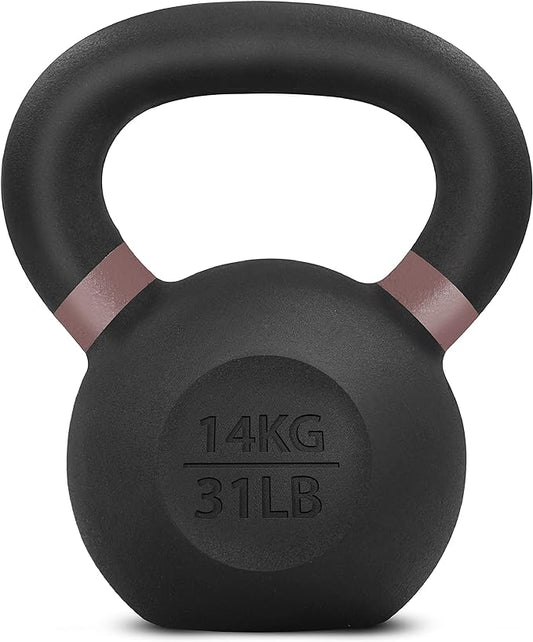 Yes4All Powder Coated Cast Iron Kettlebell Strength Training Kettlebells Weight Set for Full Body Workout, Home Gym