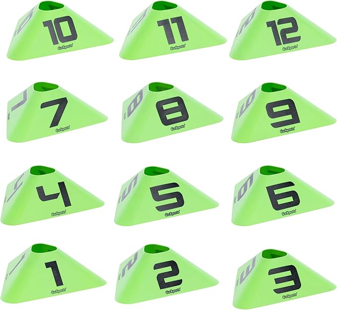 GoSports Modern Sports Cones - 12 Pack