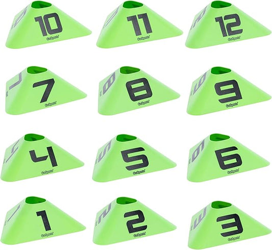 GoSports Modern Sports Cones - 12 Pack