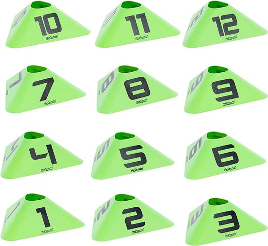 GoSports Modern Sports Cones - 12 Pack