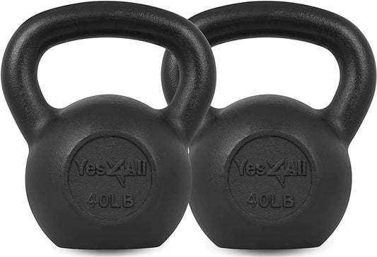 Yes4All Kettlebell Adjustable/Cast Iron/Protective Base Solid Smooth