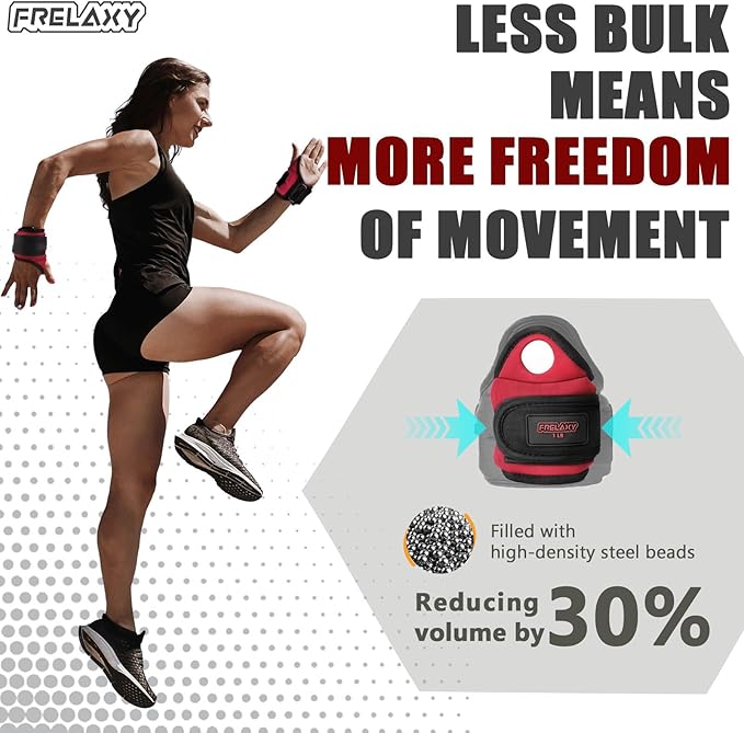 Frelaxy Wrist Weights with Thumb Loops Lock for Men Women 1lb*2 2lbs*2 3lbs*2 Ankle Weights Weighted Gloves for Running Strength Training Yoga Walking Exercises