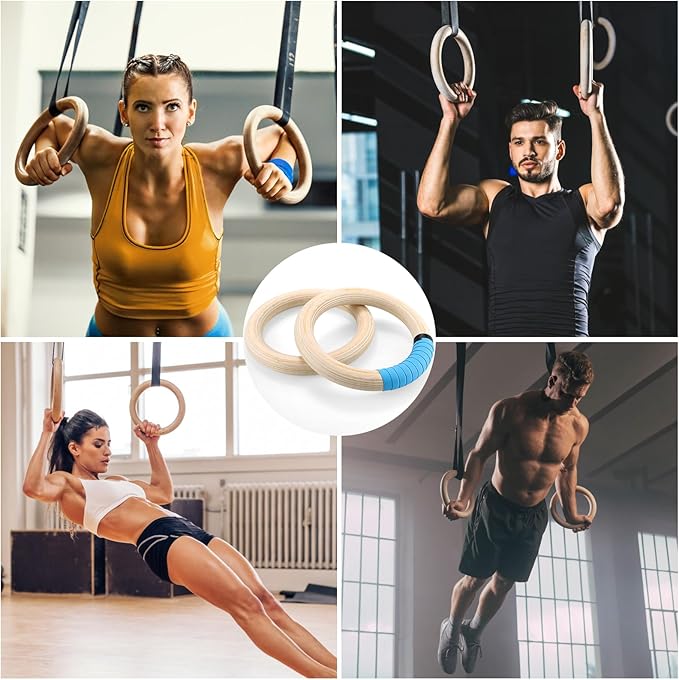 LIFERUN Gymnastics Rings 1100lbs with 16.7ft Long