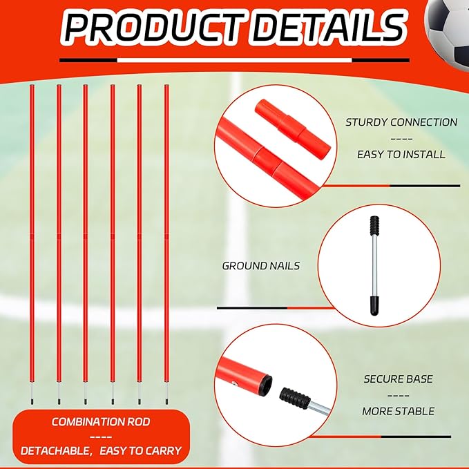 Syhood 12 Set Agility Pole Soccer Training Football