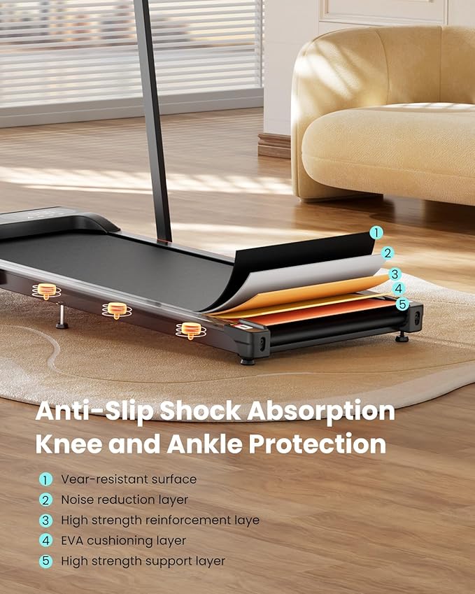 Walking Pad, Under Desk Treadmill with Incline for Home Office 2.5HP Portable Walking Treadmill with 280 Lbs Weight Capacity Walking Machine, Remote Control, LED Display