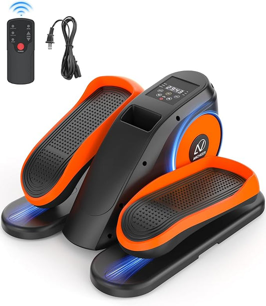 ANCHEER Under Desk Elliptical Machine, Electric Ellipse Leg Exerciser for Seniors with Remote Control, Quiet & Compact Pedal Exerciser, Manual & Auto Mode for Home and Office Use