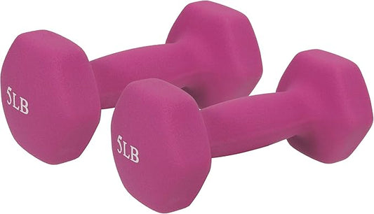 Sunny Health & Fitness Neoprene Coated Hex Shaped 2LB, 5LB, 5LB, 8LB, 8LB, 10LB 10LB