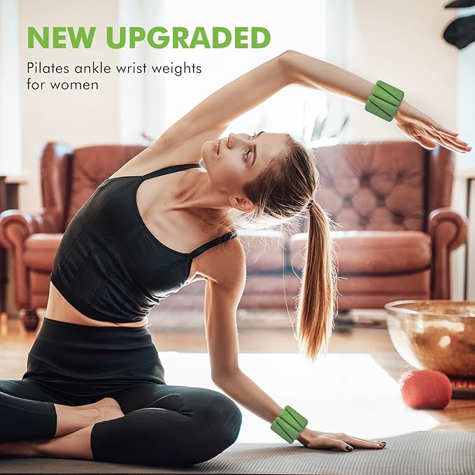 Wrist Weights, Ankle Weights for Women Men, Adjustable 2 (1LB (1LB Each)