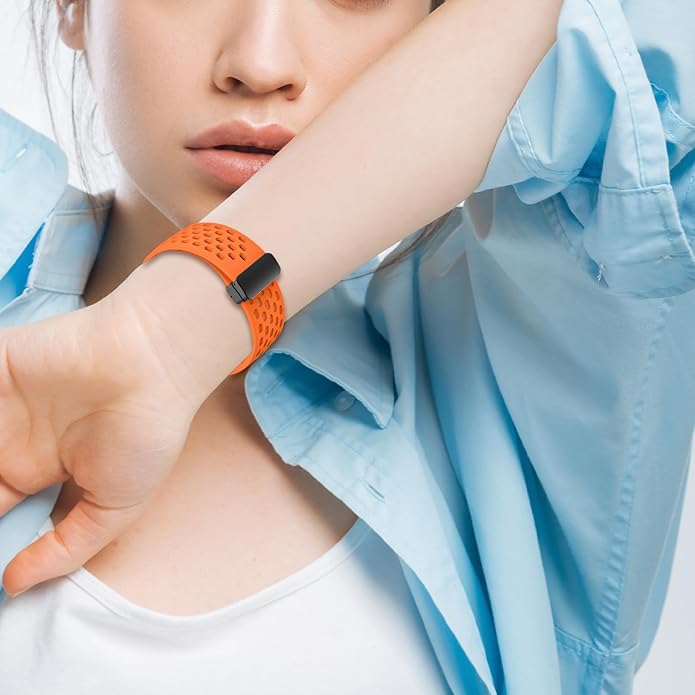 Magnetic Anti Sweat Sport Band Compatible for Fitbit 2/Fitbit Versa 4/Fitbit Sense/Fitbit 3, Waterproof