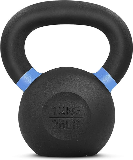 Yes4All Powder Coated Cast Iron Kettlebell Strength Training Kettlebells Weight Set for Full Body Workout, Home Gym