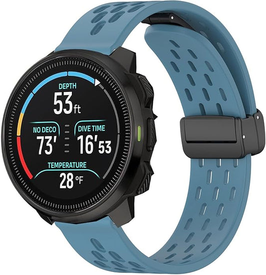 Compatible with SUUNTO OCEAN bands, 20mm, 22mm Quick Release Breathable Soft Silicone Sport Band with Magnetic Butterfly Clousure Replacemet Straps Compatible with SUUNTO OCEAN, RACE, RACE S, VERTICAL, 9 PEAK, 9 PEAK PRO, 5 Peak, 3 Smartwatch