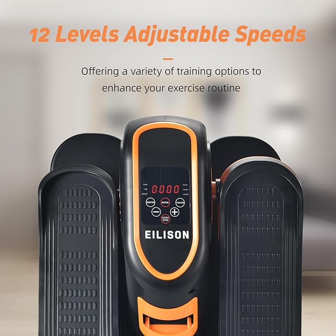 EILISON Under Desk Elliptical Machine, Electric Ellipse Leg Exerciser as Seen on TV with Resistance Band, Quiet Portable Elliptical Machine, Seated Pedal Exerciser with Remote Control