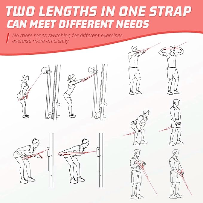 Tricep Rope Cable Attachment (Two Lengths Built in