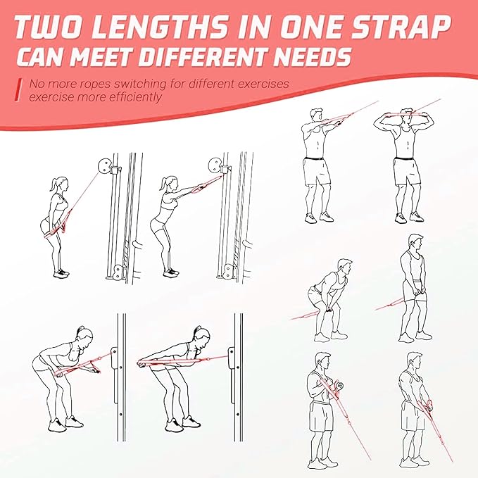 Tricep Rope Cable Attachment (Two Lengths Built in
