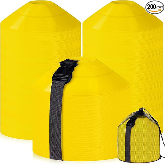 Sratte 200 Pcs Soccer Cones with Strap and