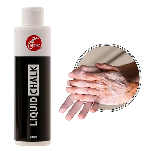 Cramer Liquid Gym Chalk, 200mL (6.76oz), Bottle of Liquid Grip Solution for Improving Grip During Weightlifting, Power Lifting, Gymnastics, Pole Fitness, & Rock Climbing, Less Messy Than Block Chalk